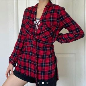 Plaid top dress shirt